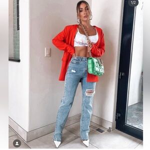 By Egreis Orange Hillary Blazer sz L